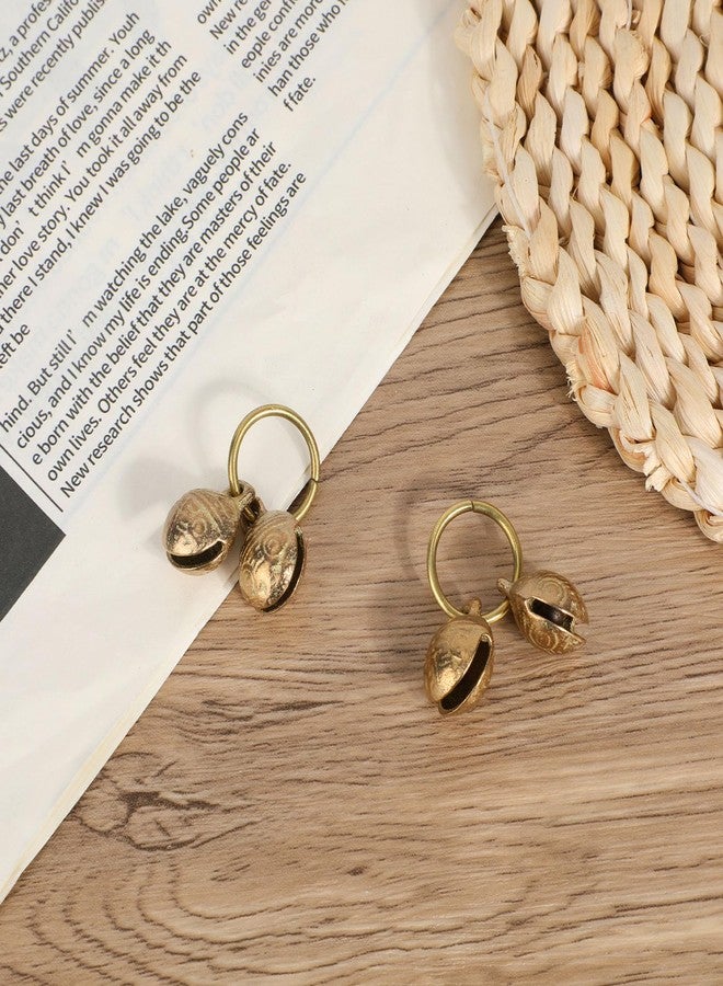 Penitue 2 Pairs Extra Loud Copper Dog Bells, 18mm/0.71in Brass Pet Collar Bells with Vintage Charm Pendant for Small Puppy & Cats Tracking Security Accessories - Image 5